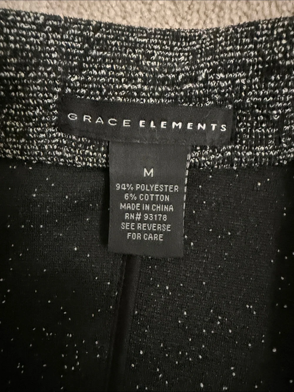 Women's Black Heather Open-Front Knit Jacket